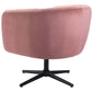 Elia Adjustable Lounge Accent Swivel Chair in Pink Velvet - Revel Sofa 