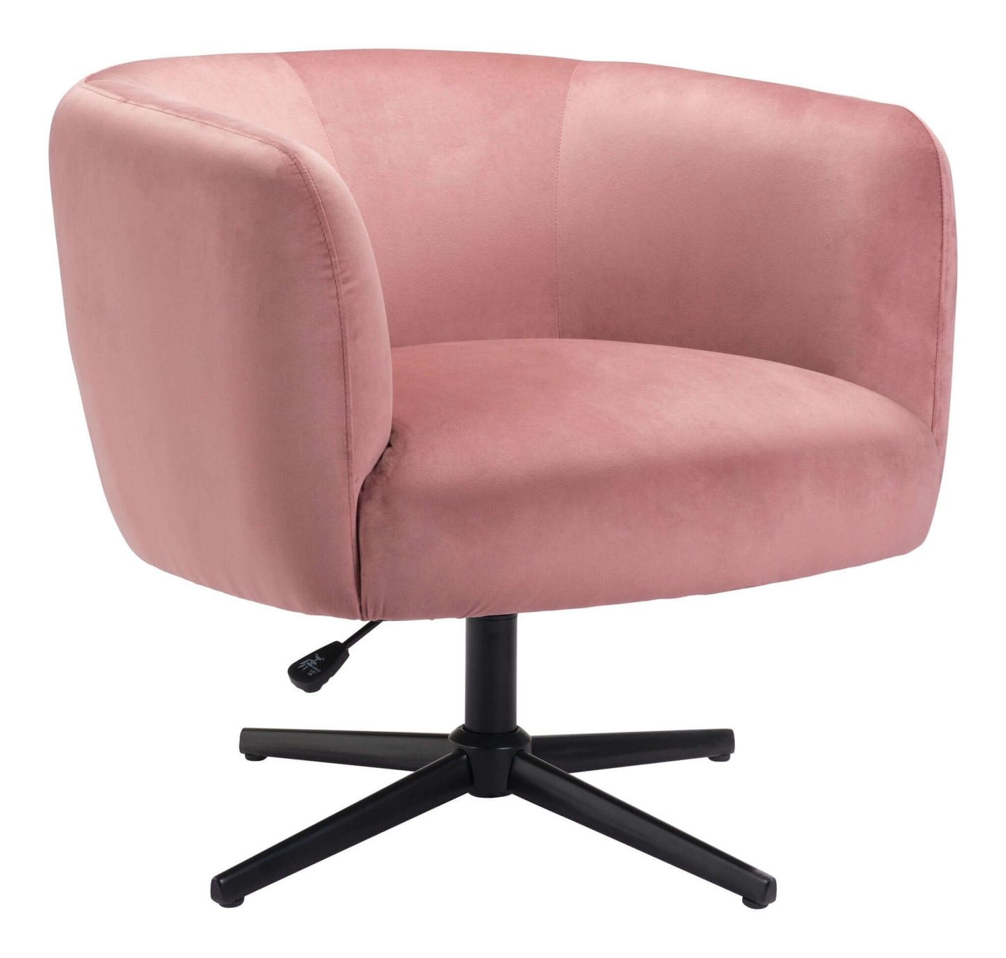 Elia Adjustable Lounge Accent Swivel Chair in Pink Velvet - Revel Sofa 