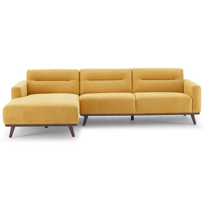 Ella Yellow Linen L-Shape Sectional Chaise Sofa 109" - Revel Sofa 
