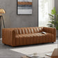Elrosa MCM Channel Tufted Sofa 88", Leather or Boucle - Revel Sofa 