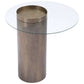 Emi Bronze Cylindrical Base & Round Glass Top End Accent Table 24" - Revel Sofa 