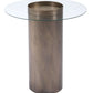 Emi Bronze Cylindrical Base & Round Glass Top End Accent Table 24" - Revel Sofa 