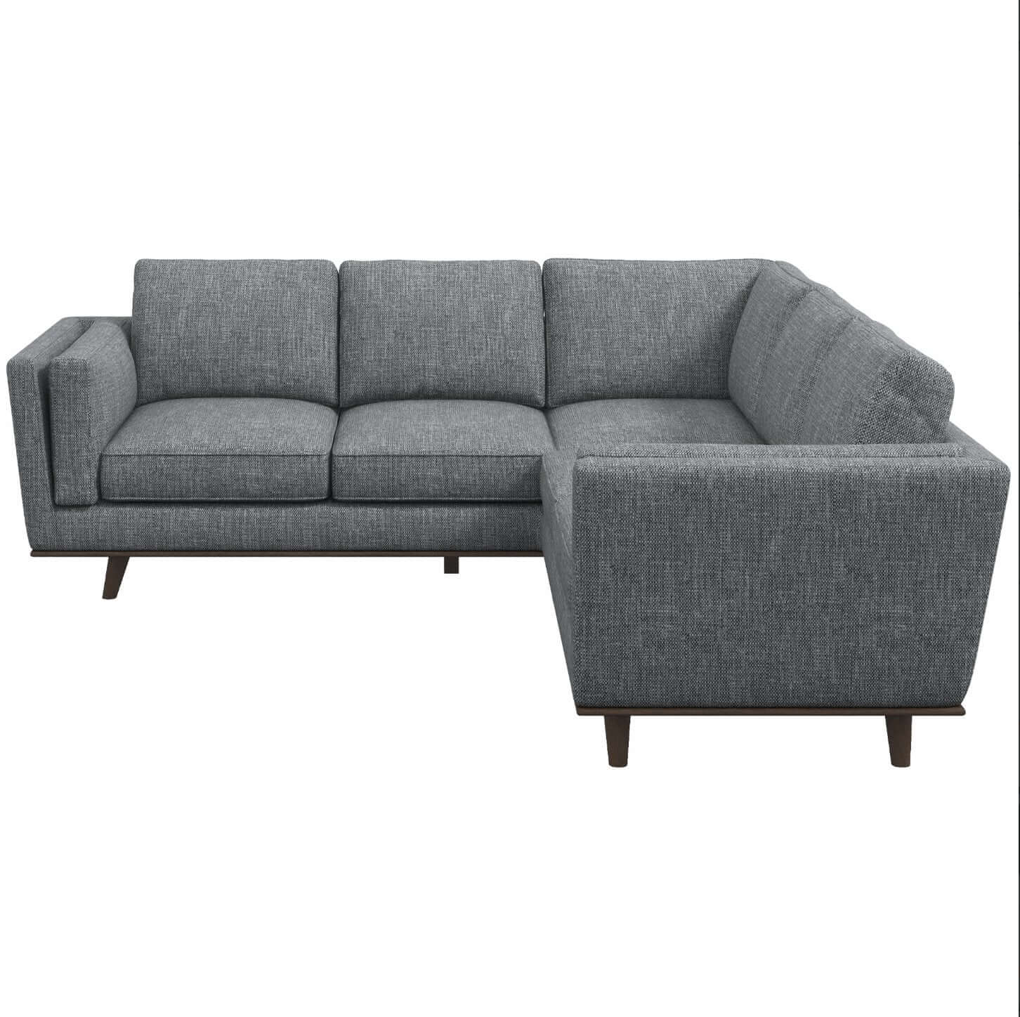 Erman MCM Styled Corner Sectional Sofa, Gray 89" - Revel Sofa 