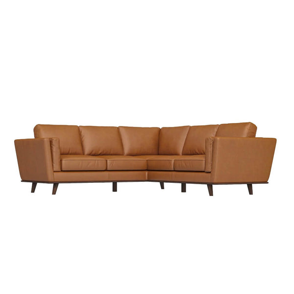 Farsah MCM Style Leather Corner Sectional Sofa 93 - Revel Sofa 