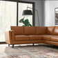Farsah MCM Style Leather Corner Sectional Sofa 93" - Revel Sofa 