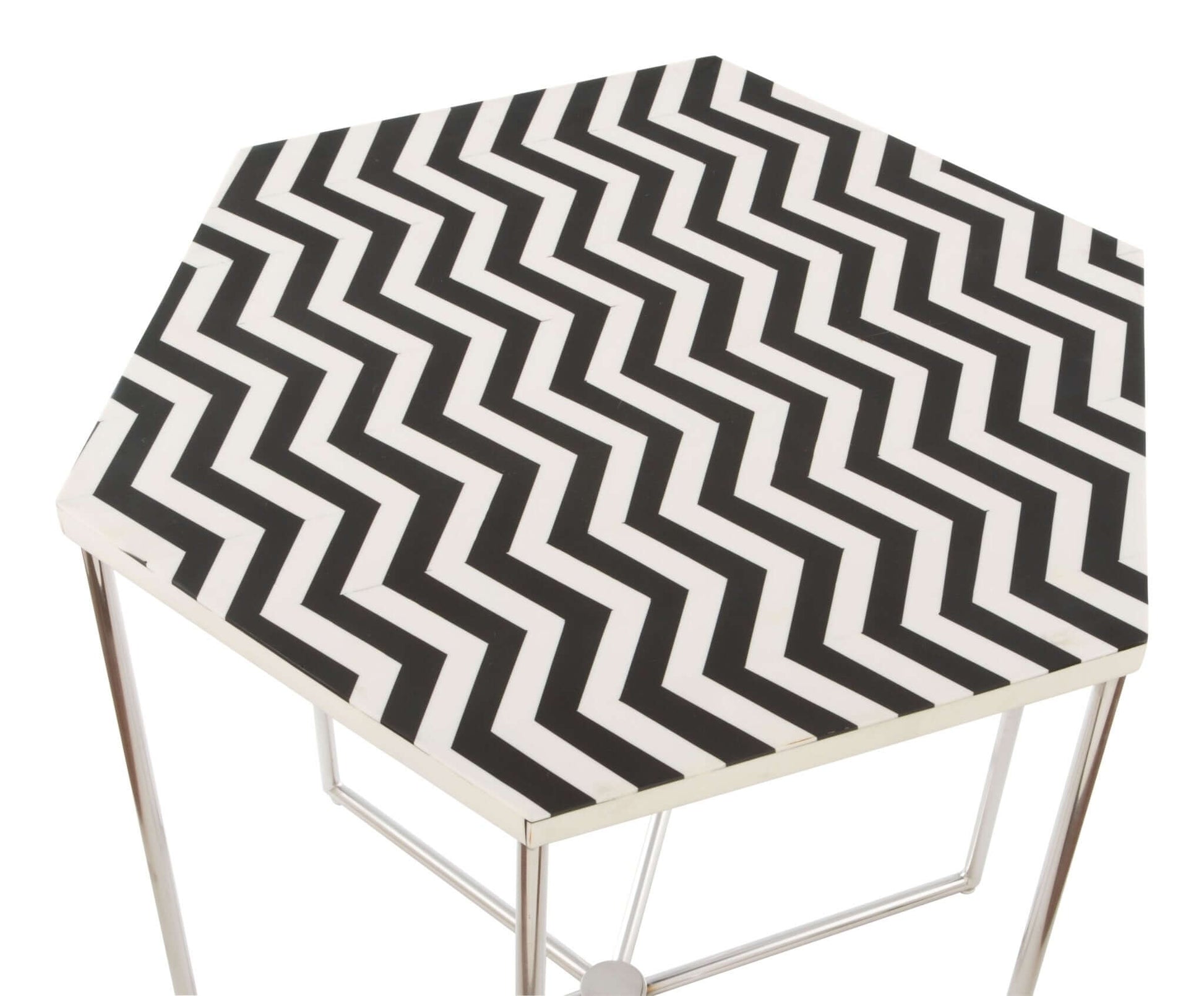 Forma Side Accent End Table Hexagon Striped Top - Revel Sofa 