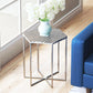 Forma Side Accent End Table Hexagon Striped Top - Revel Sofa 