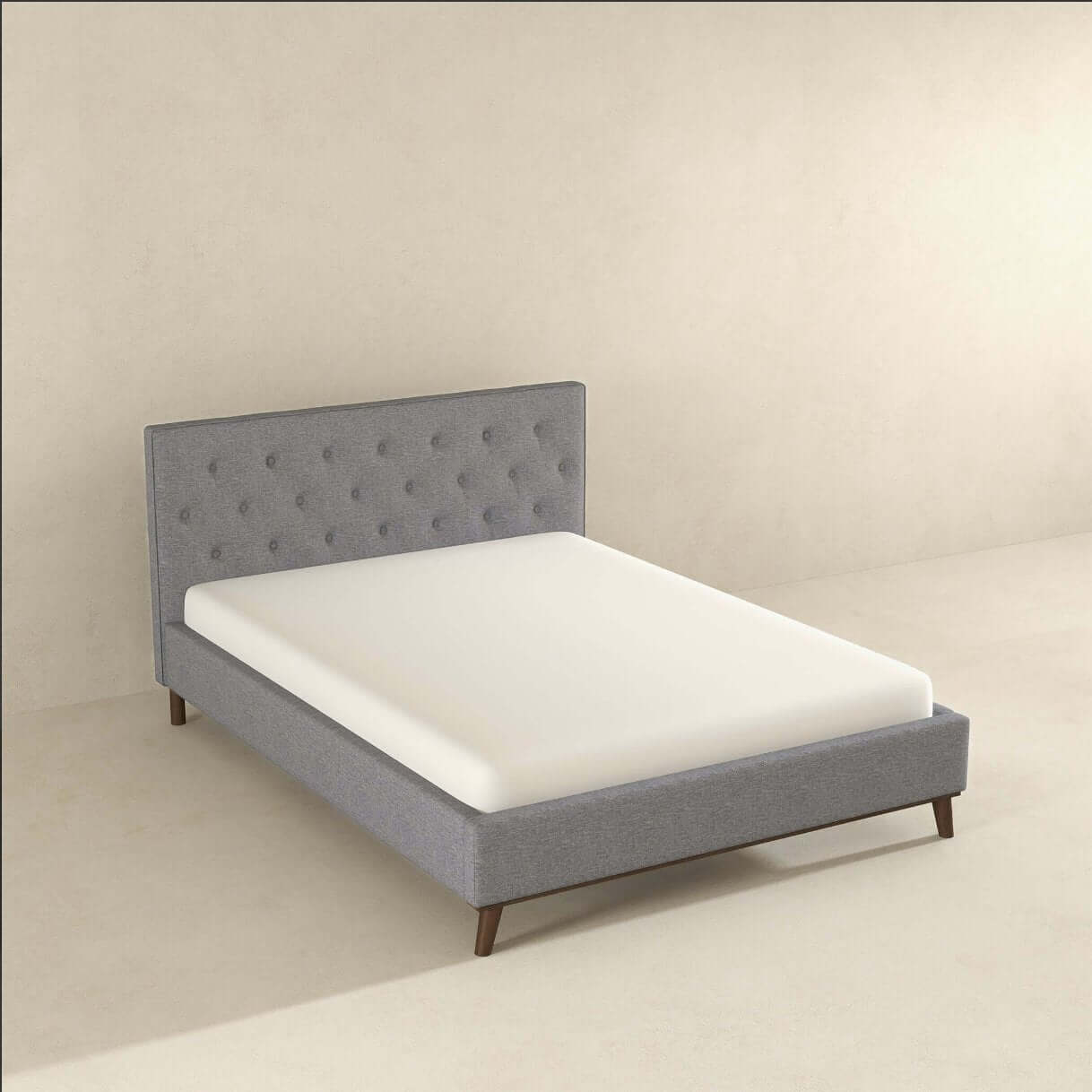 Graceville MCM Style Tufted Upholstered Platform Bed Frame - Revel Sofa 