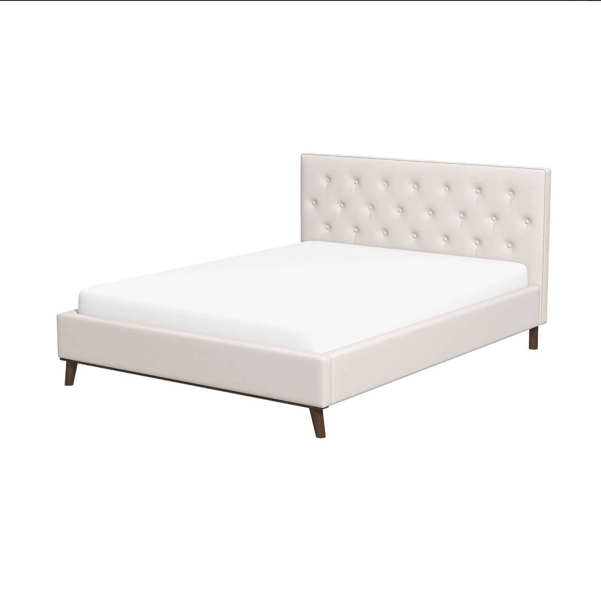 Graceville MCM Style Tufted Upholstered Platform Bed Frame - Revel Sofa 