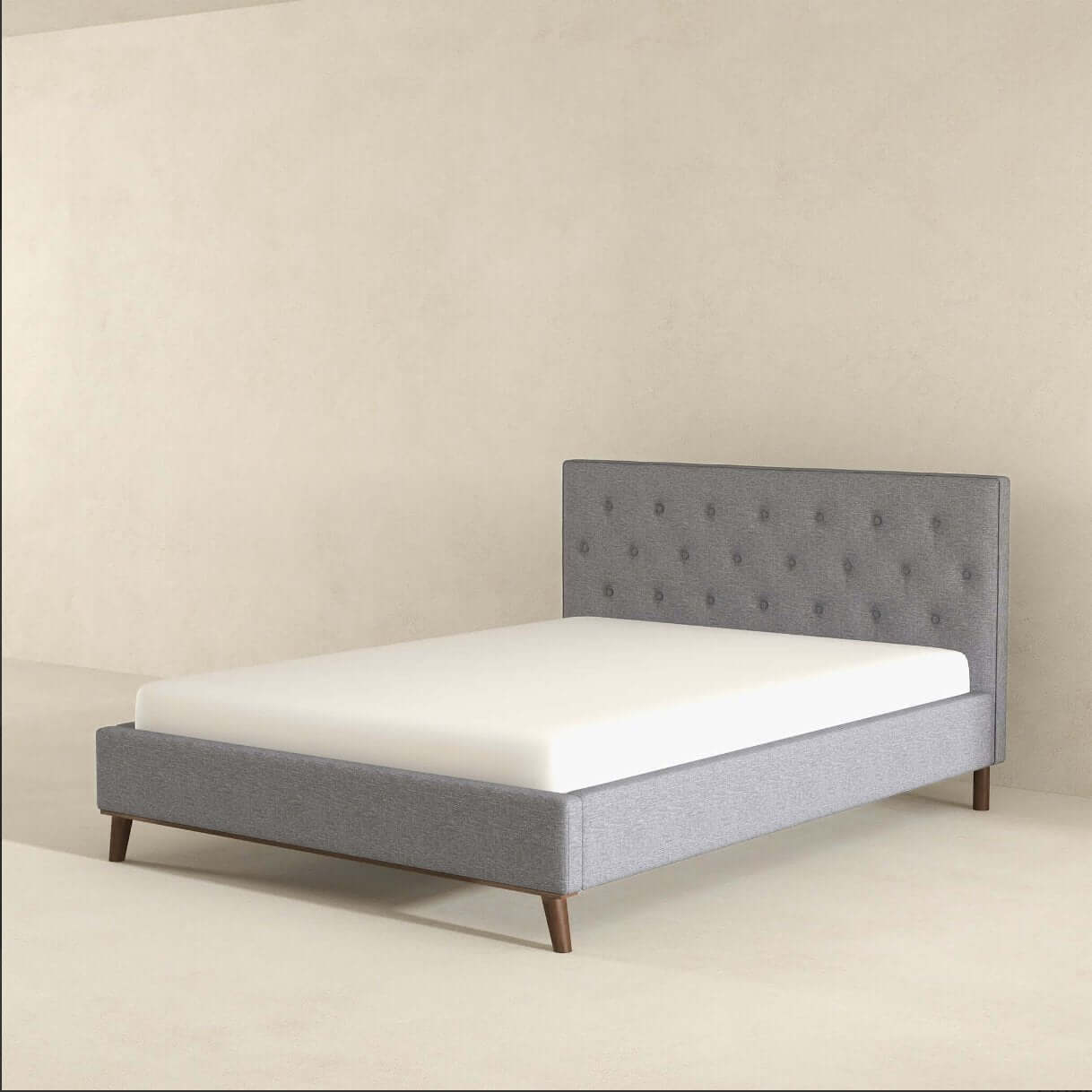 Graceville MCM Style Tufted Upholstered Platform Bed Frame - Revel Sofa 