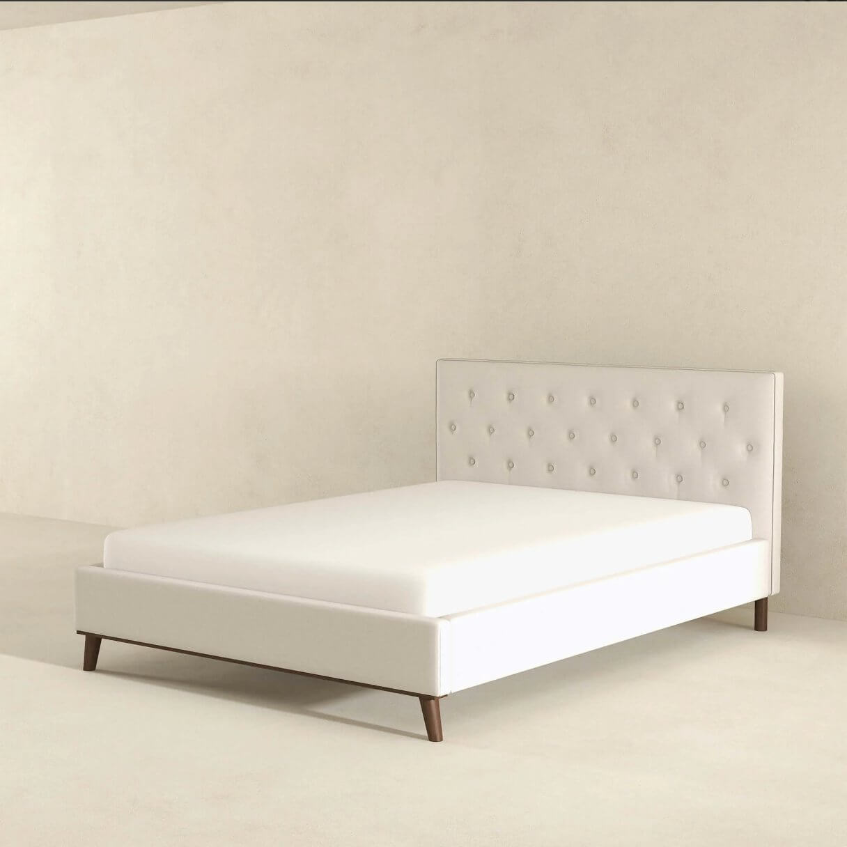 Graceville MCM Style Tufted Upholstered Platform Bed Frame - Revel Sofa 