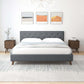 Graceville MCM Style Tufted Upholstered Platform Bed Frame - Revel Sofa 