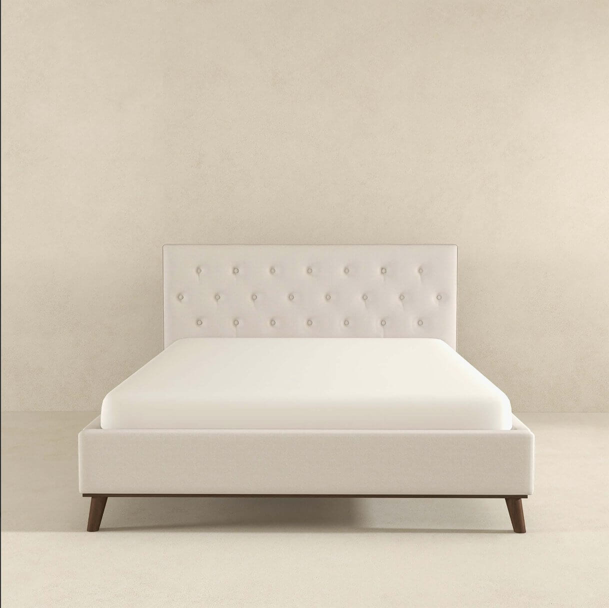 Graceville MCM Style Tufted Upholstered Platform Bed Frame - Revel Sofa 