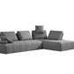 Gray Modular Polyester Fabric 2pc Sectional Sofa & Chaise 124" - Revel Sofa 