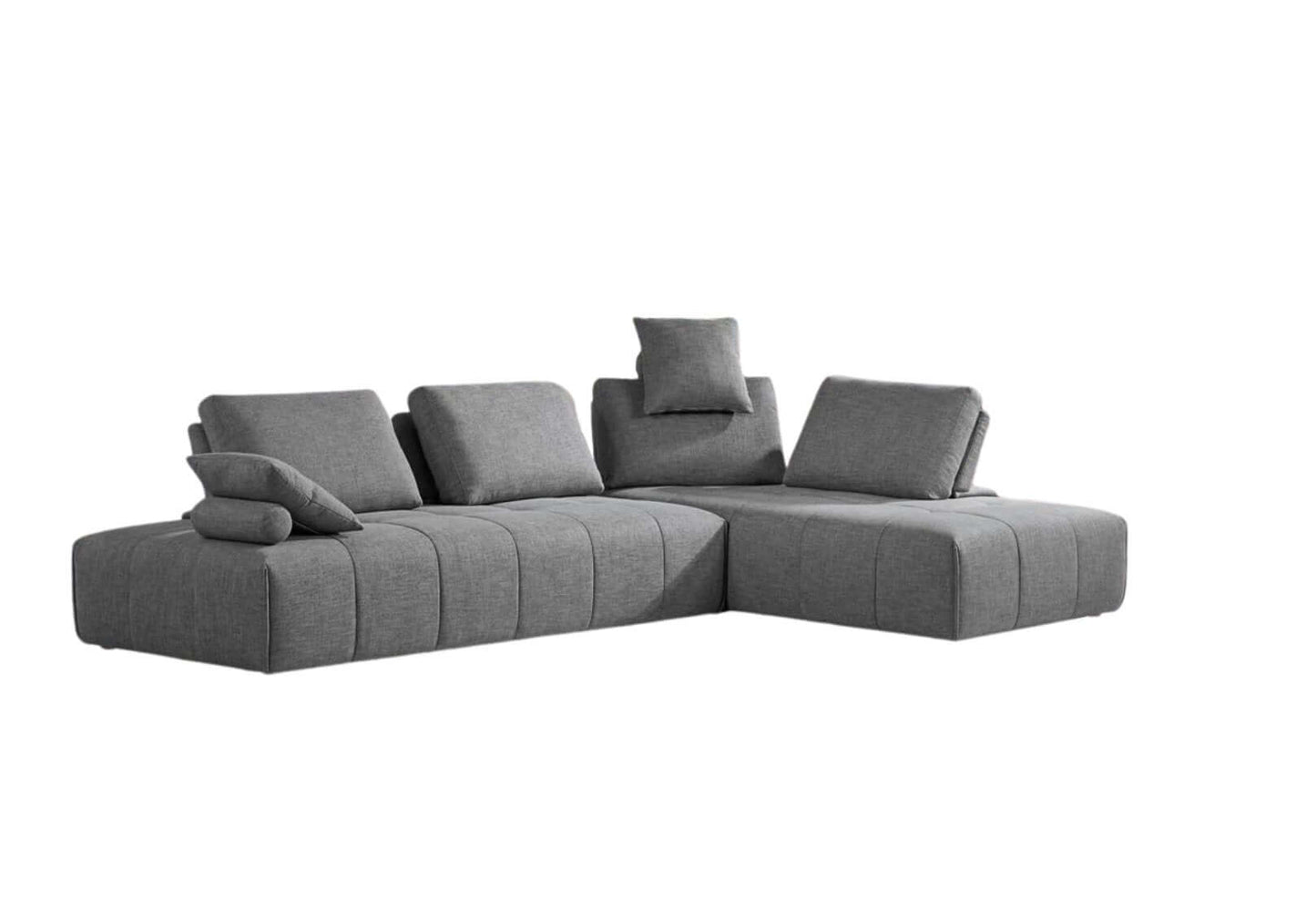 Gray Modular Polyester Fabric 2pc Sectional Sofa & Chaise 124" - Revel Sofa 