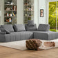 Gray Modular Polyester Fabric 2pc Sectional Sofa & Chaise 124" - Revel Sofa 