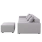 Gray Modern Minimalist Modular 4pc. Sectional Sofa And Ottoman