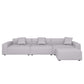 Gray Modern Minimalist Modular 4pc. Sectional Sofa And Ottoman