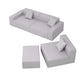 Gray Modern Minimalist Modular 4pc. Sectional Sofa And Ottoman - Revel Sofa 