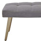 Gray Upholstered Linen Blend And Gold Legged Bench 47"