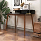 Hayley MCM Rectangular Solid Wood Desk Black Top - Revel Sofa 