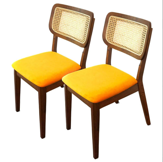 Hazel MCM Style Wood Upholstered Dining Chair (Set of 2) - Revel Sofa 