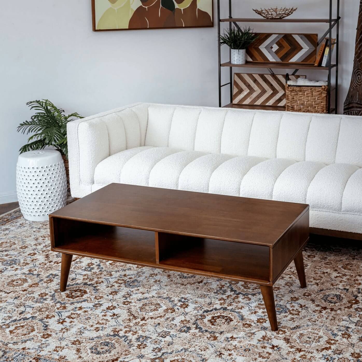 Hazel MCM Style Walnut Wood Coffee Table - Revel Sofa 