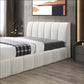 Hilar Channel Tufted White Boucle Platform Bed Frame - Revel Sofa 