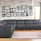 Italian Leather Power-Reclining Corner Sectional With Console with Various Size and Color Options