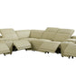 Italian Leather Power-Reclining Corner Sectional With Console with Various Size and Color Options - Revel Sofa 