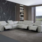 Italian Leather Power-Reclining Corner Sectional With Console with Various Size and Color Options