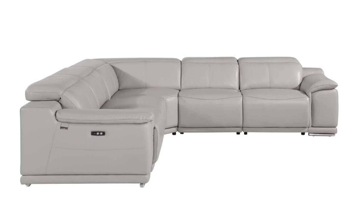 Italian Leather Power-Reclining Corner Sectional With Console with Various Size and Color Options