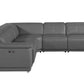 Italian Leather Power-Reclining Corner Sectional With Console with Various Size and Color Options