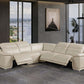 Italian Leather Power-Reclining Corner Sectional With Console with Various Size and Color Options