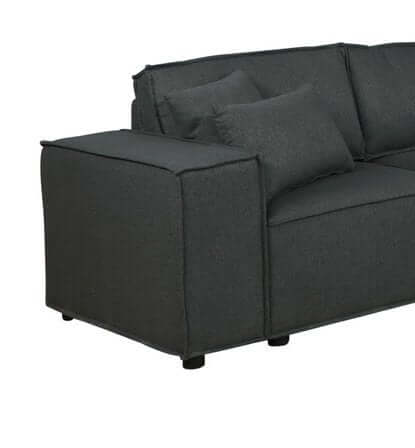 Jenson Modern Modular Corner Sectional Sofa in Dark Gray Linen - Revel Sofa 