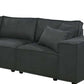 Jenson Modern Modular Corner Sectional Sofa in Dark Gray Linen - Revel Sofa 