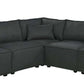 Jenson Modern Modular Corner Sectional Sofa in Dark Gray Linen - Revel Sofa 