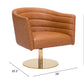 Justin Glam Leather Accent Chair in Brown or Gray - Revel Sofa 