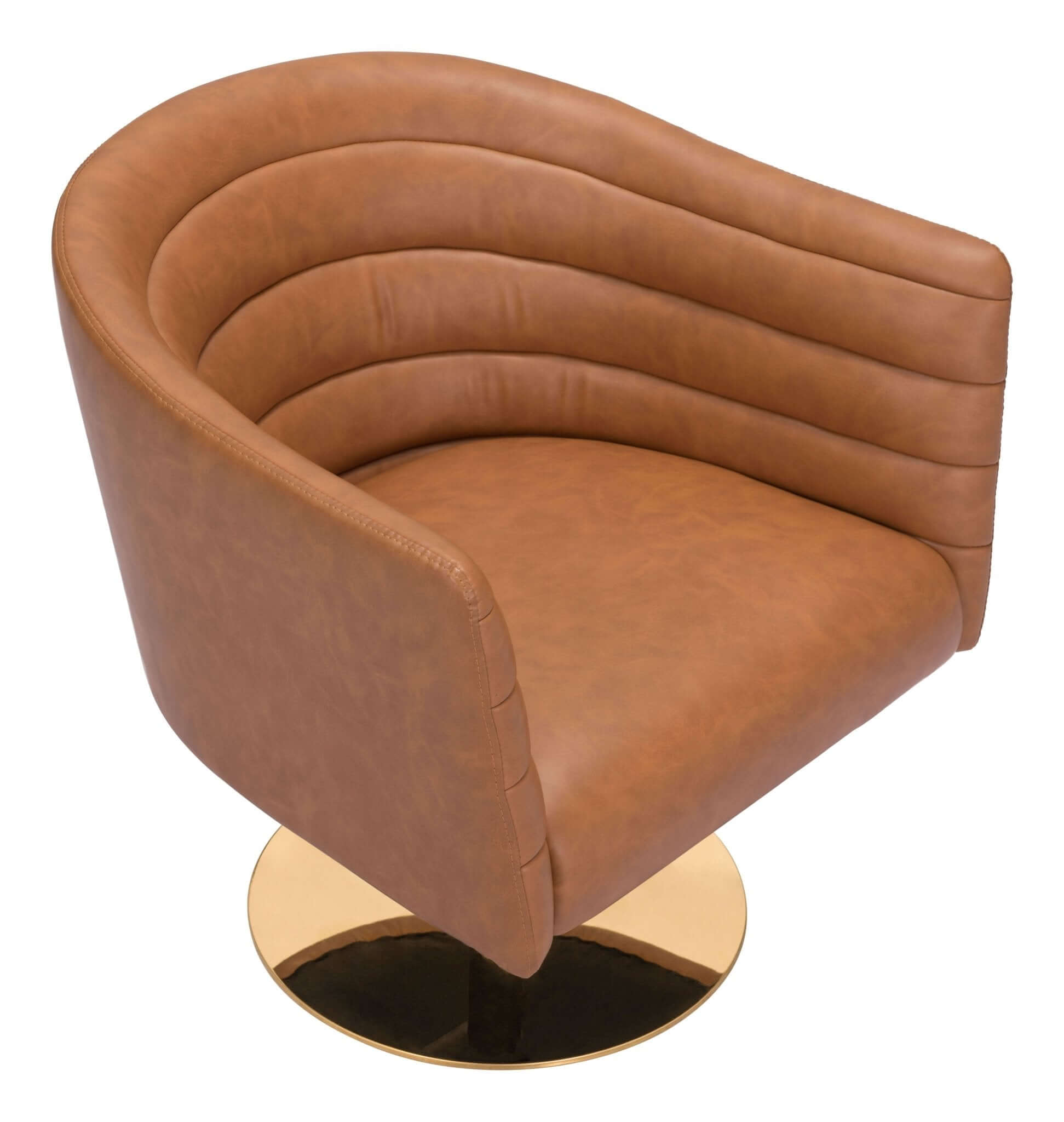 Justin Glam Leather Accent Chair in Brown or Gray - Revel Sofa 