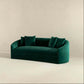 Kante Curved Channel Tufted Velvet Sofa in Green 88” - Revel Sofa 
