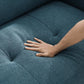 Lanchester MCM Tufted Loveseat Sofa, Blue Linen 87” - Revel Sofa 