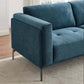 Lanchester MCM Tufted Loveseat Sofa, Blue Linen 87” - Revel Sofa 