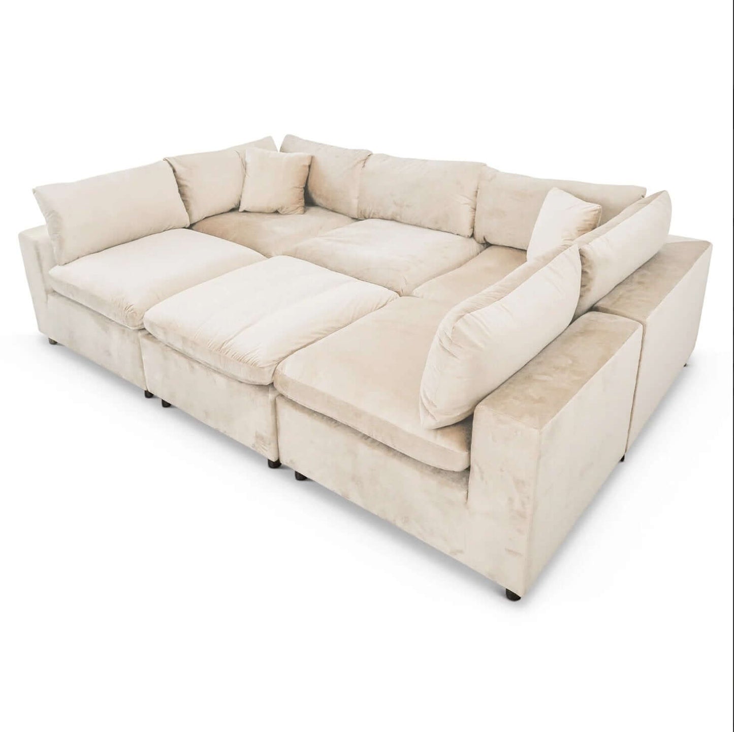 Laven Modern Modular Velvet 6pc Sectional Sofa - Revel Sofa 