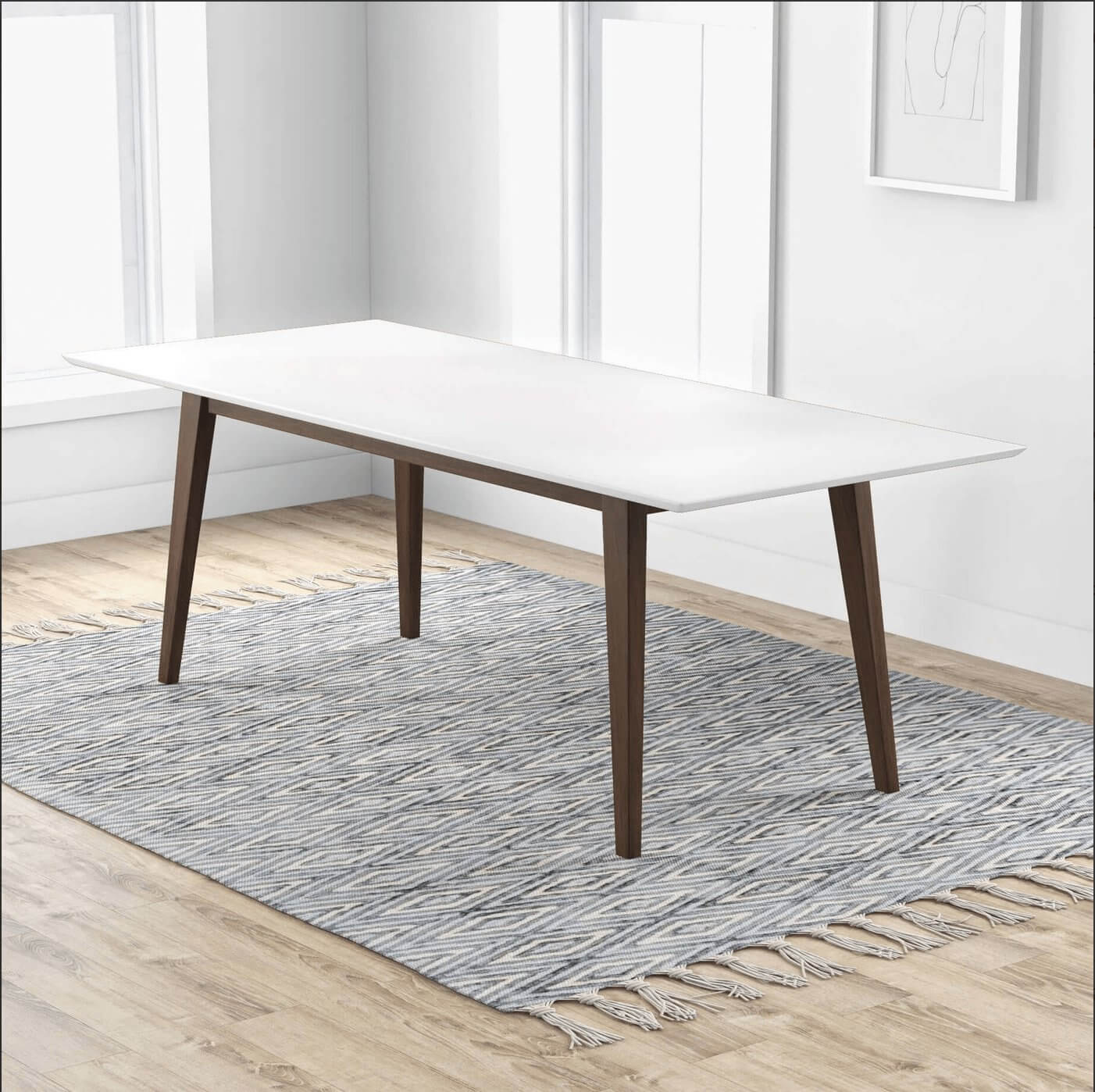 Levi MCM Style Solid Wood Rectangular Dining Table (Various Sizes) - Revel Sofa 