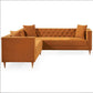 Lewer MCM Tufted Luxury Velvet Corner Sectional Sofa - Revel Sofa 