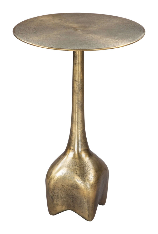 Lexi Metal Round Side End Table in Colors Charcoal or Antique Brass - Revel Sofa 