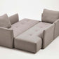 Gray Polyester Fabric Modular 2pc. Sectional Sofa And Chaise - Revel Sofa 