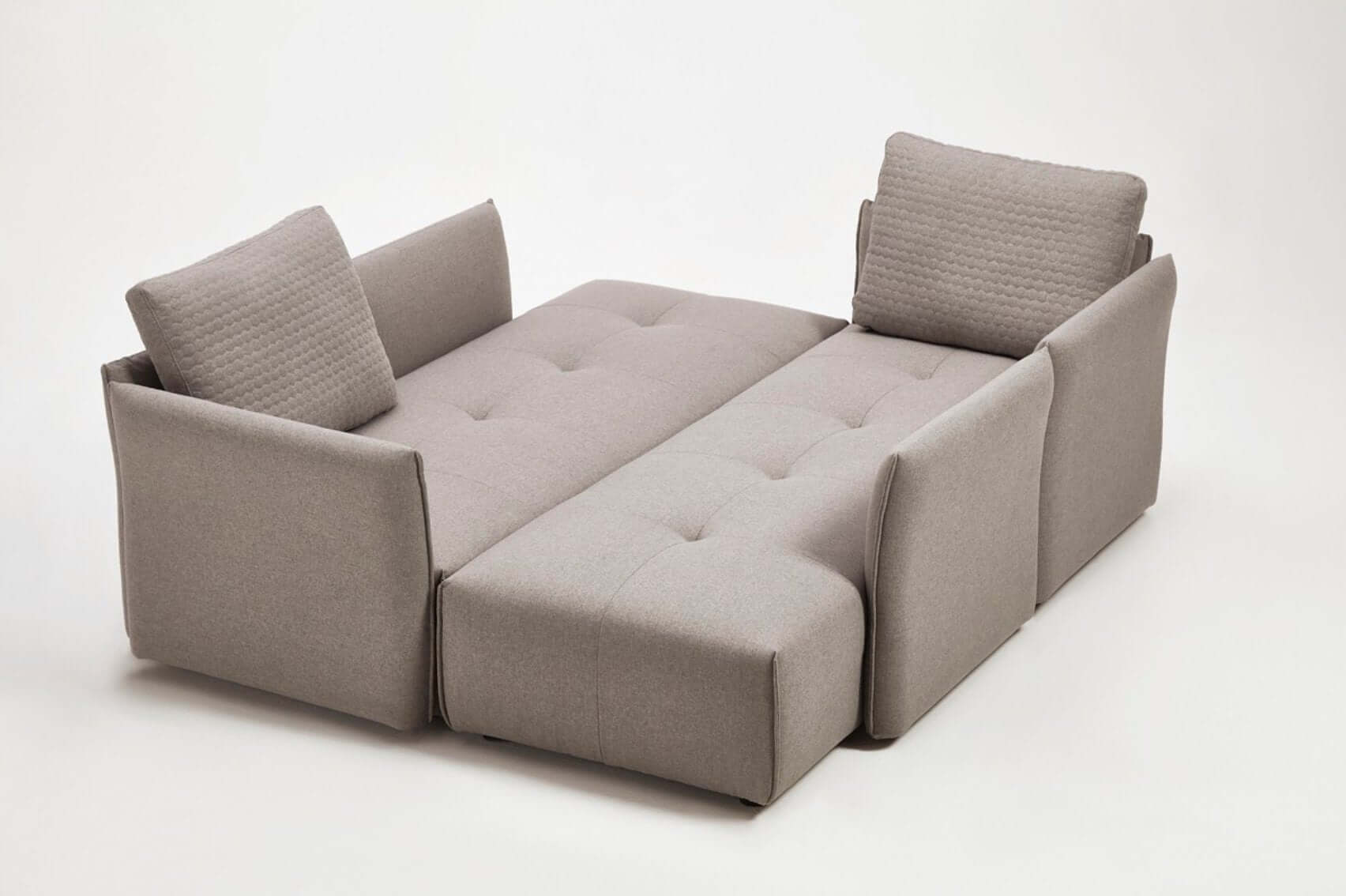 Gray Polyester Fabric Modular 2pc. Sectional Sofa And Chaise - Revel Sofa 