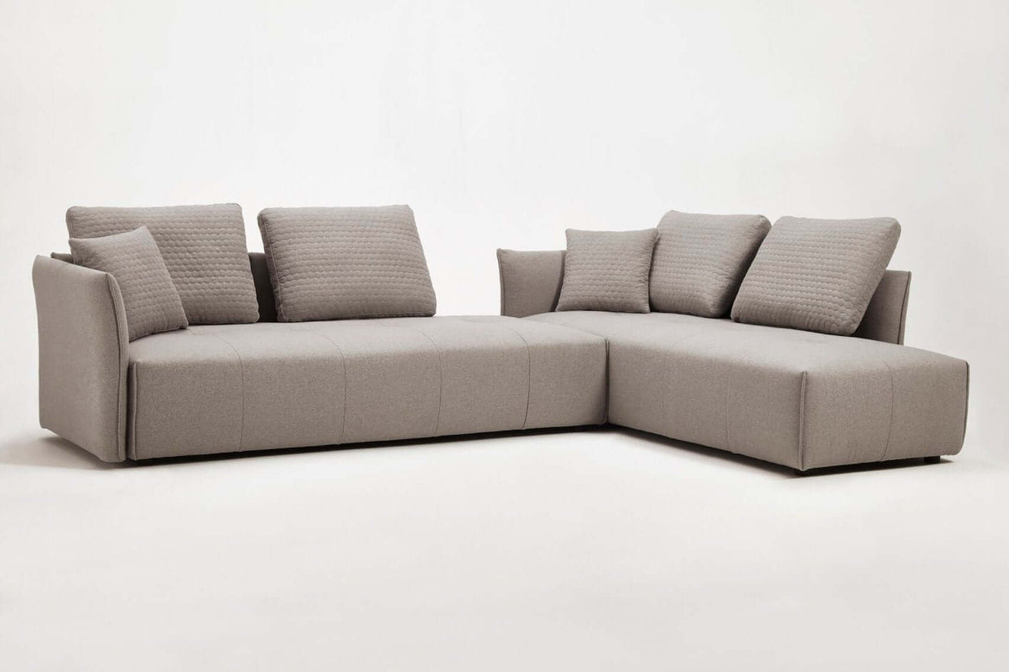 Gray Polyester Fabric Modular 2pc. Sectional Sofa And Chaise - Revel Sofa 