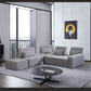 Gray Polyester Fabric Modular L Shape 4pc. Corner Sectional Sofa 115" - Revel Sofa 
